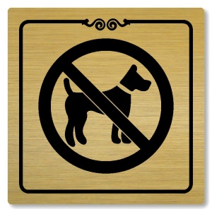 Zákaz vstupu zvířat, 100x100mm, zlatá, Texas